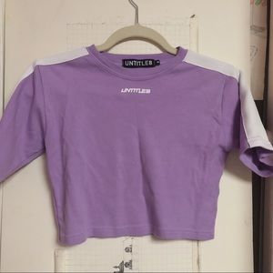 mixxmix untitle8 ribbed neck sleeve crop top